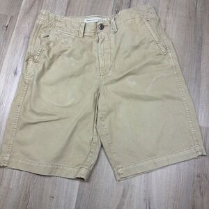 American Eagle Longboard Shorts Men's Size 34 Khaki Tan 100% Cotton Flat Front